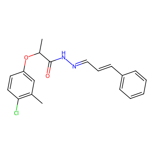 2-(4-chloro-3-methylphenoxy)-N'-(3-phenyl-2-propenylidene)propanohydrazide structure