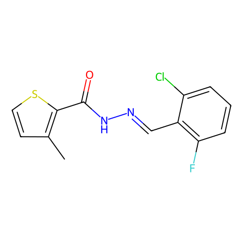 N'-(2-chloro-6-fluorobenzylidene)-3-methyl-2-thiophenecarbohydrazide structure