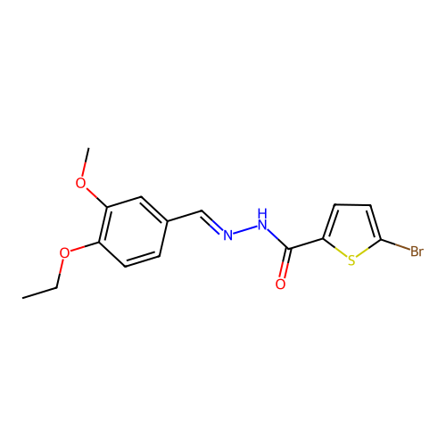 5-bromo-N'-(4-ethoxy-3-methoxybenzylidene)-2-thiophenecarbohydrazide structure