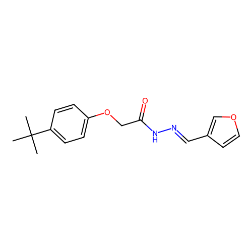 2-(4-tert-butylphenoxy)-N'-[(E)-furan-3-ylmethylidene]acetohydrazide structure
