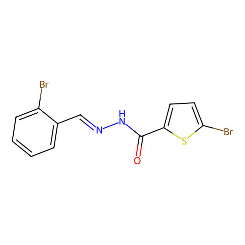 5-bromo-N-[(E)-(2-bromophenyl)methylideneamino]thiophene-2-carboxamide structure