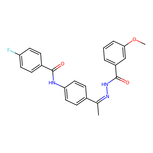 N-[(Z)-1-[4-[(4-fluorobenzoyl)amino]phenyl]ethylideneamino]-3-methoxybenzamide structure