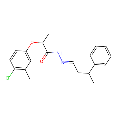 2-(4-chloro-3-methylphenoxy)-N'-(3-phenylbutylidene)propanohydrazide structure