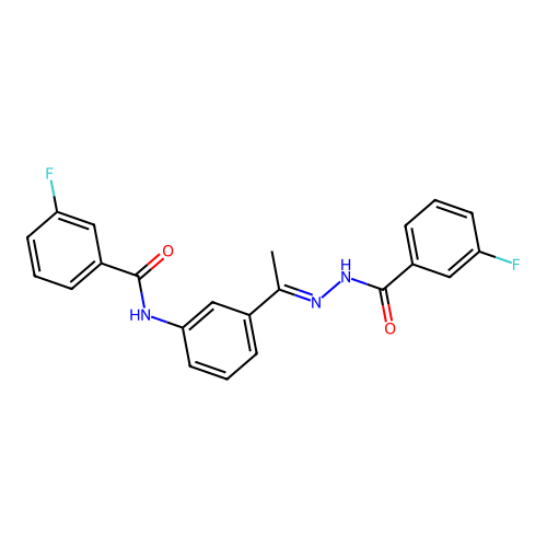 3-fluoro-N-{3-[N-(3-fluorobenzoyl)ethanehydrazonoyl]phenyl}benzamide structure
