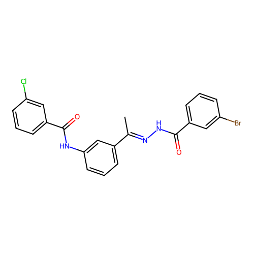 N-{3-[N-(3-bromobenzoyl)ethanehydrazonoyl]phenyl}-3-chlorobenzamide structure