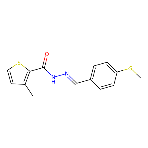 3-methyl-N'-[4-(methylsulfanyl)benzylidene]-2-thiophenecarbohydrazide structure