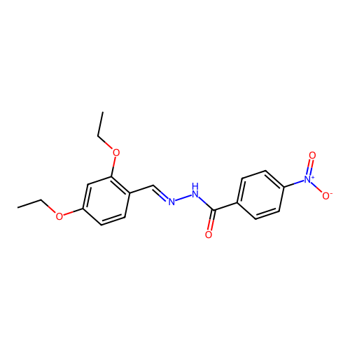 N-[(E)-(2,4-diethoxyphenyl)methylideneamino]-4-nitrobenzamide structure