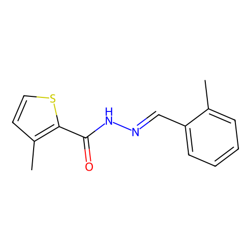 3-methyl-N'-(2-methylbenzylidene)-2-thiophenecarbohydrazide structure