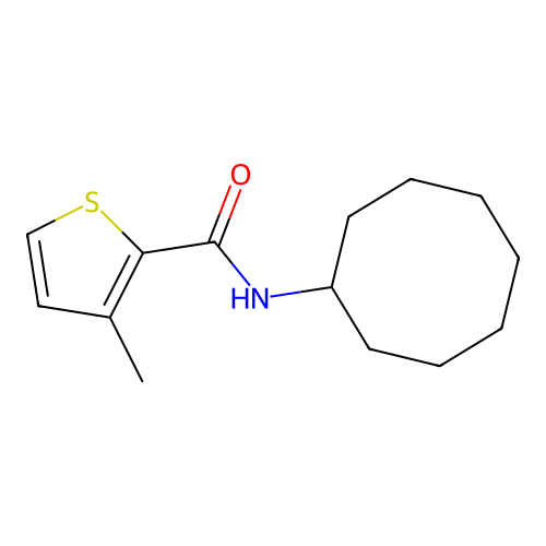N-cyclooctyl-3-methylthiophene-2-carboxamide structure