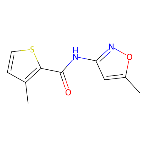 3-methyl-N-(5-methyl-1,2-oxazol-3-yl)thiophene-2-carboxamide structure