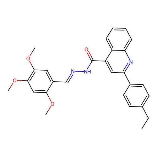 2-(4-ethylphenyl)-N'-(2,4,5-trimethoxybenzylidene)-4-quinolinecarbohydrazide structure