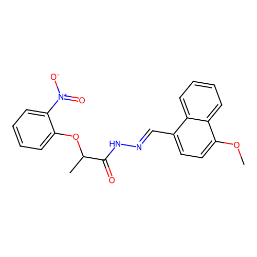 2-{2-nitrophenoxy}-N'-[(4-methoxy-1-naphthyl)methylene]propanohydrazide structure