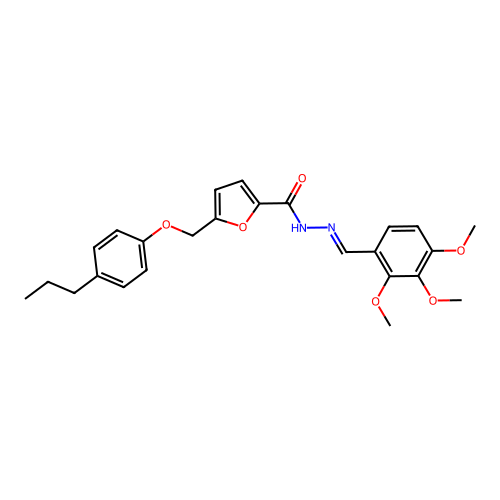 5-[(4-propylphenoxy)methyl]-N'-(2,3,4-trimethoxybenzylidene)-2-furohydrazide structure