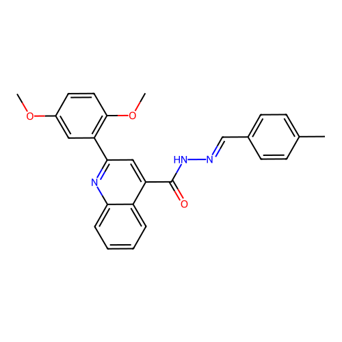 2-(2,5-dimethoxyphenyl)-N-[(E)-(4-methylphenyl)methylideneamino]quinoline-4-carboxamide structure