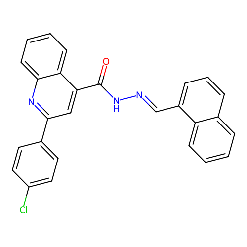 2-(4-chlorophenyl)-N'-(1-naphthylmethylene)-4-quinolinecarbohydrazide structure