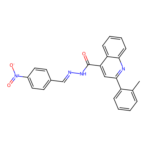 N'-{4-nitrobenzylidene}-2-(2-methylphenyl)-4-quinolinecarbohydrazide structure