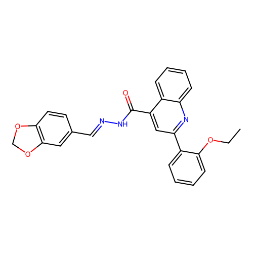 N'-(1,3-benzodioxol-5-ylmethylene)-2-(2-ethoxyphenyl)-4-quinolinecarbohydrazide structure