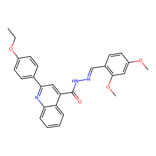 N-[(E)-(2,4-dimethoxyphenyl)methylideneamino]-2-(4-ethoxyphenyl)quinoline-4-carboxamide structure