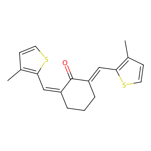2,6-Bis[(3-methylthiophen-2-yl)methylidene]cyclohexan-1-one structure