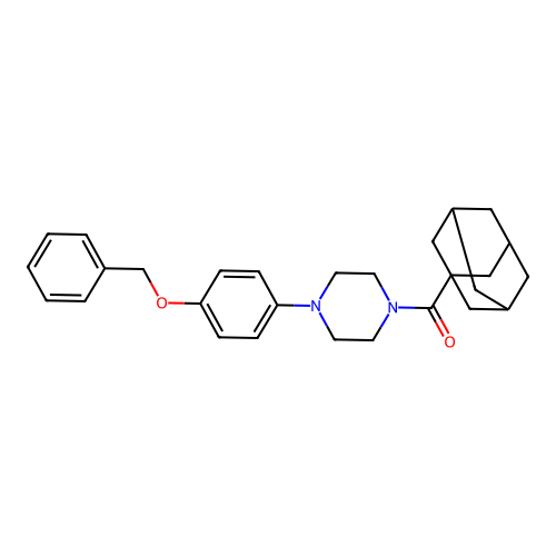 1-Adamantyl-[4-(4-phenylmethoxyphenyl)piperazin-1-yl]methanone structure