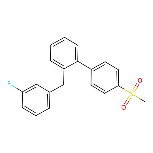 1-(2-((3-Fluorophenyl)methyl)phenyl)-4-(methylsulfonyl)benzene structure