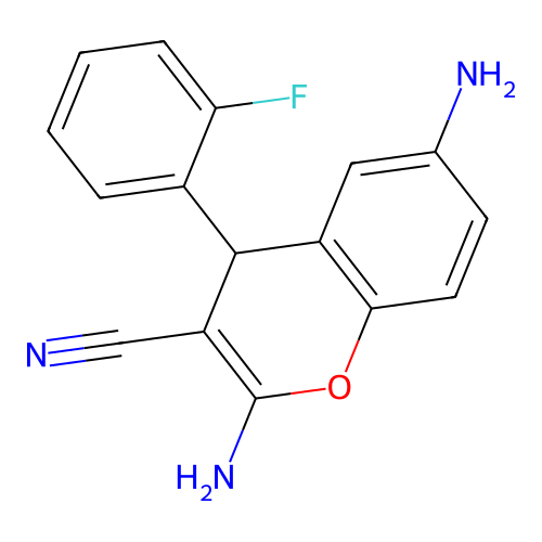 2,6-diamino-4-(2-fluorophenyl)-4H-chromene-3-carbonitrile structure