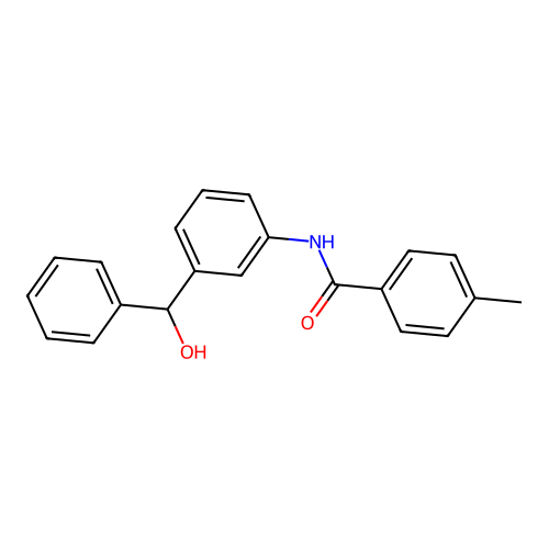 N-{3-[hydroxy(phenyl)methyl]phenyl}-4-methylbenzamide structure