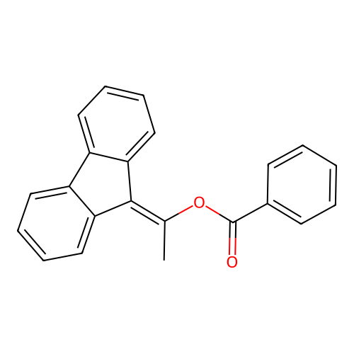 1-Fluoren-9-ylideneethyl benzoate structure