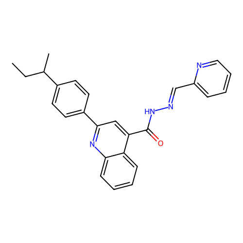 2-(4-sec-butylphenyl)-N'-(2-pyridinylmethylene)-4-quinolinecarbohydrazide structure