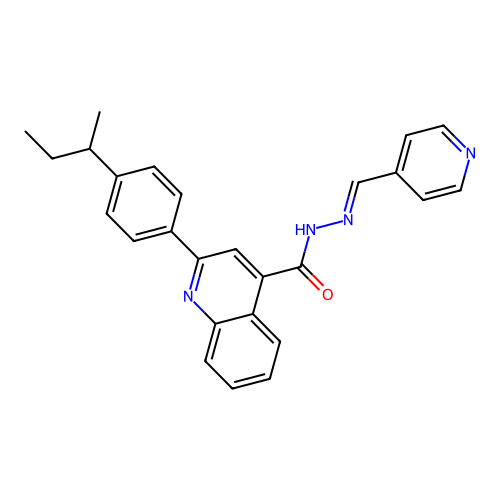 2-(4-sec-butylphenyl)-N'-(4-pyridinylmethylene)-4-quinolinecarbohydrazide structure