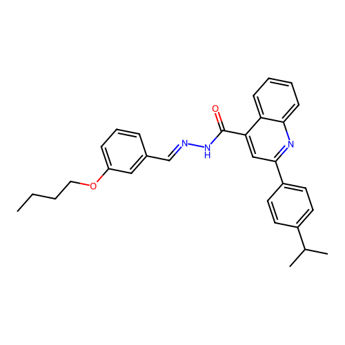 N'-(3-butoxybenzylidene)-2-(4-isopropylphenyl)-4-quinolinecarbohydrazide structure