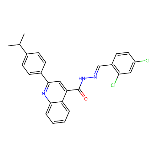 N'-(2,4-dichlorobenzylidene)-2-(4-isopropylphenyl)-4-quinolinecarbohydrazide structure