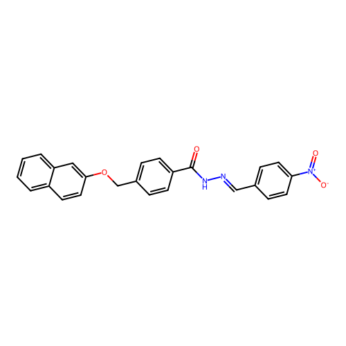 4-(naphthalen-2-yloxymethyl)-N-[(E)-(4-nitrophenyl)methylideneamino]benzamide structure