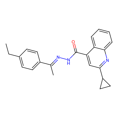2-cyclopropyl-N'-[1-(4-ethylphenyl)ethylidene]-4-quinolinecarbohydrazide structure