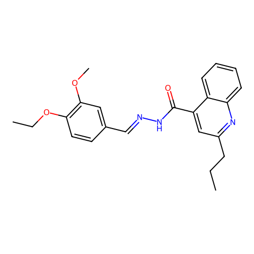 N'-(4-ethoxy-3-methoxybenzylidene)-2-propyl-4-quinolinecarbohydrazide structure