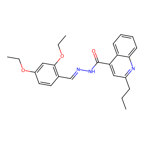 N'-(2,4-diethoxybenzylidene)-2-propyl-4-quinolinecarbohydrazide structure
