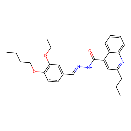 N'-(4-butoxy-3-ethoxybenzylidene)-2-propyl-4-quinolinecarbohydrazide structure