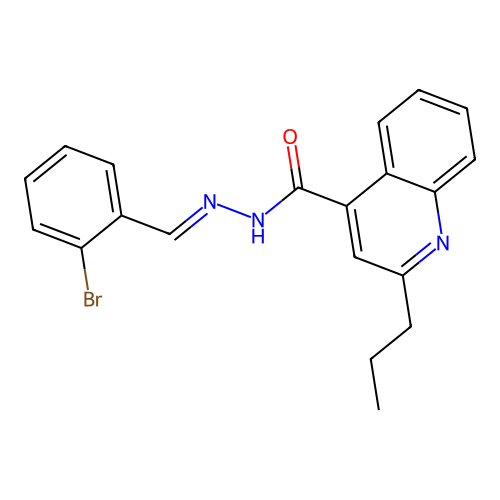 N-[(E)-(2-bromophenyl)methylideneamino]-2-propylquinoline-4-carboxamide structure