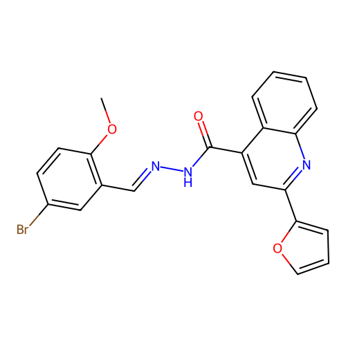 N'-(5-bromo-2-methoxybenzylidene)-2-(2-furyl)-4-quinolinecarbohydrazide structure