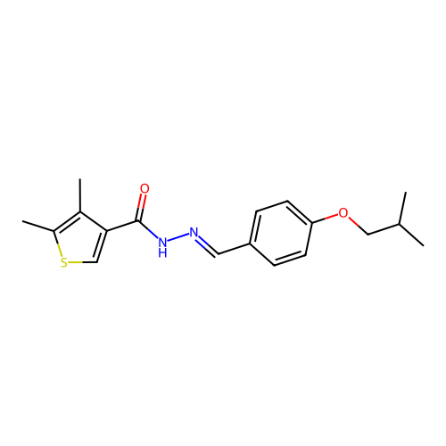N'-(4-isobutoxybenzylidene)-4,5-dimethyl-3-thiophenecarbohydrazide structure