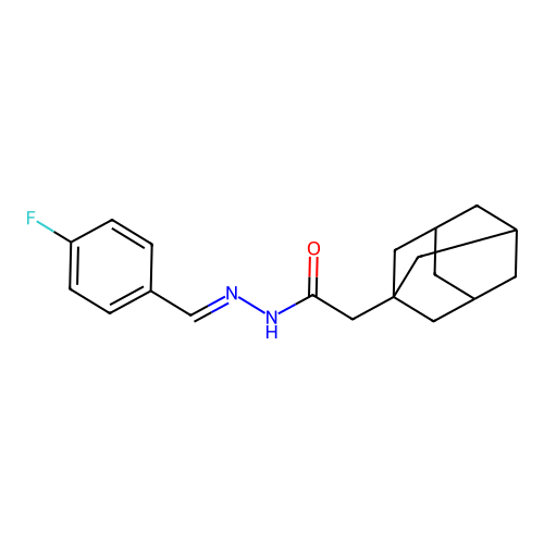 2-(1-adamantyl)-N-[(4-fluorophenyl)methylideneamino]acetamide structure