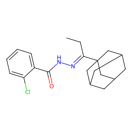 N-[1-(1-adamantyl)propylideneamino]-2-chlorobenzamide structure