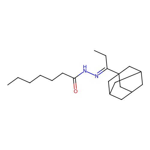 N-[1-(1-adamantyl)propylideneamino]heptanamide structure