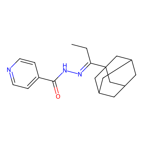 N'-[1-(1-adamantyl)propylidene]isonicotinohydrazide structure