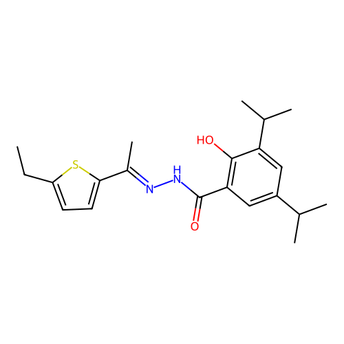 N'-[1-(5-ethyl-2-thienyl)ethylidene]-2-hydroxy-3,5-diisopropylbenzohydrazide structure