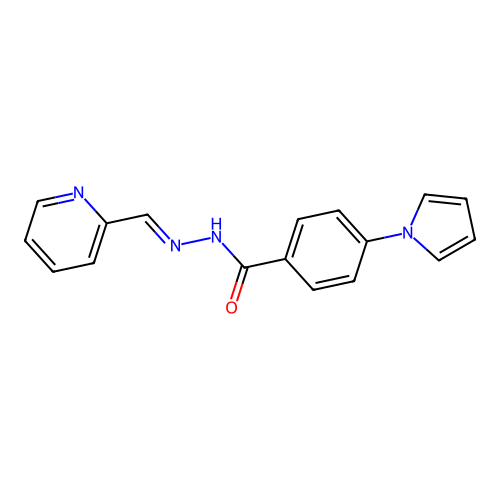 N-[(E)-pyridin-2-ylmethylideneamino]-4-pyrrol-1-ylbenzamide structure
