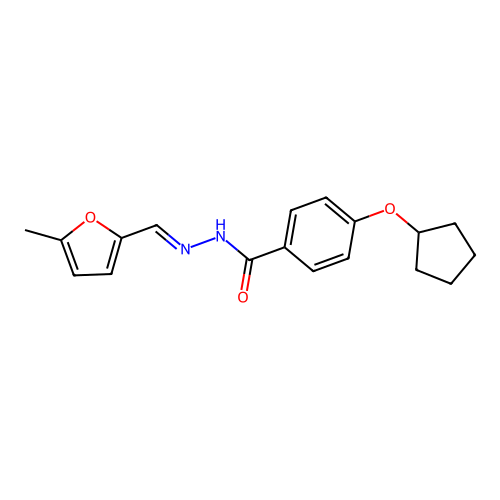 4-(cyclopentyloxy)-N'-[(5-methyl-2-furyl)methylene]benzohydrazide structure