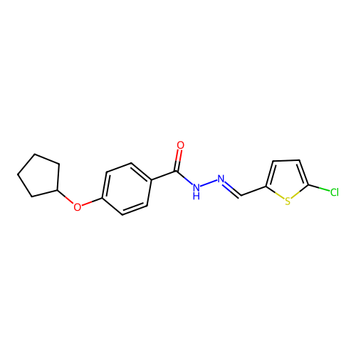 N-[(E)-(5-chlorothiophen-2-yl)methylideneamino]-4-cyclopentyloxybenzamide structure