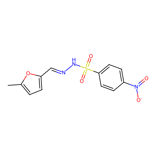 4-nitro-N'-[(5-methyl-2-furyl)methylene]benzenesulfonohydrazide structure