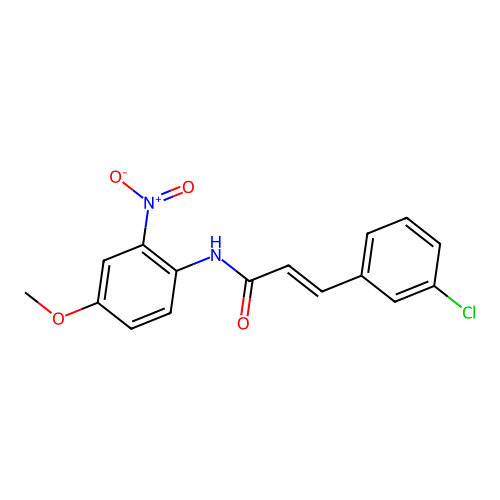 (E)-3-(3-chlorophenyl)-N-(4-methoxy-2-nitrophenyl)prop-2-enamide structure